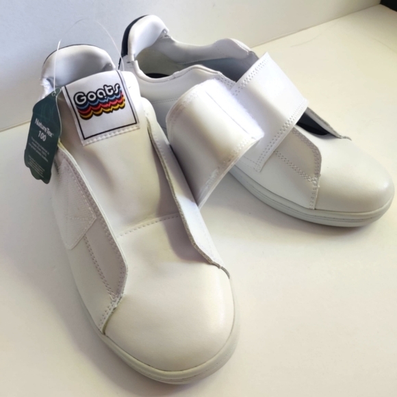 GOATS Slip On Sneakers Platform White Leather Hook Loop Chunky Women's 8.5 Retro - Picture 9 of 15